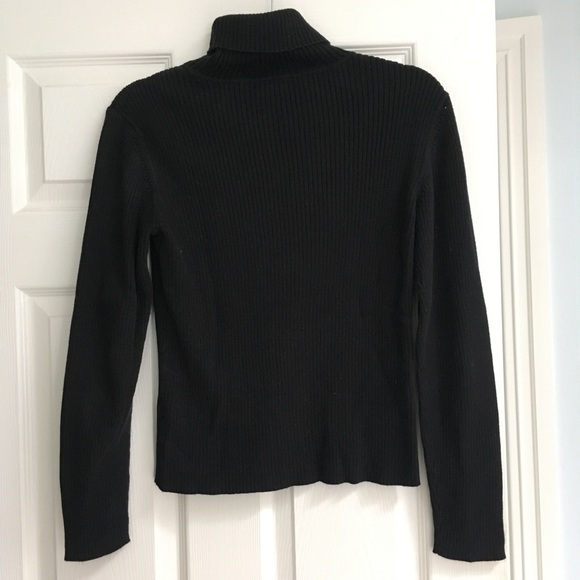CASLON Black Cotton Long Sleeve Turtleneck - Picture 2 of 10